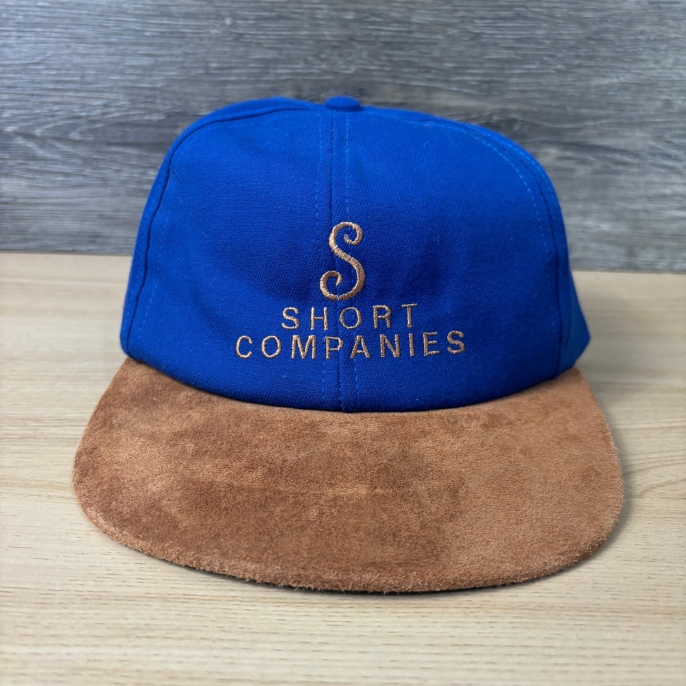 Vintage Short Companies Hat Cap Snapback Blue USA Made One Size Adjustable - Picture 1 of 11